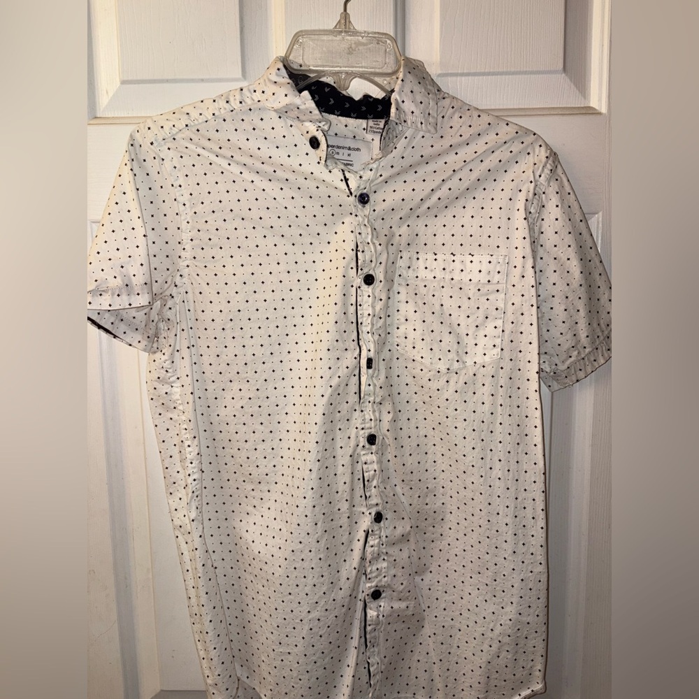 Paper Denim & Cloth White and Black Patterned Shirt